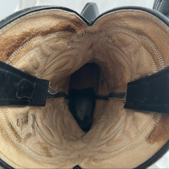 Boulet Black Leather Cowboy Boots Men’s Size 8.5 Style 7362505 Western Rodeo - Picture 8 of 9